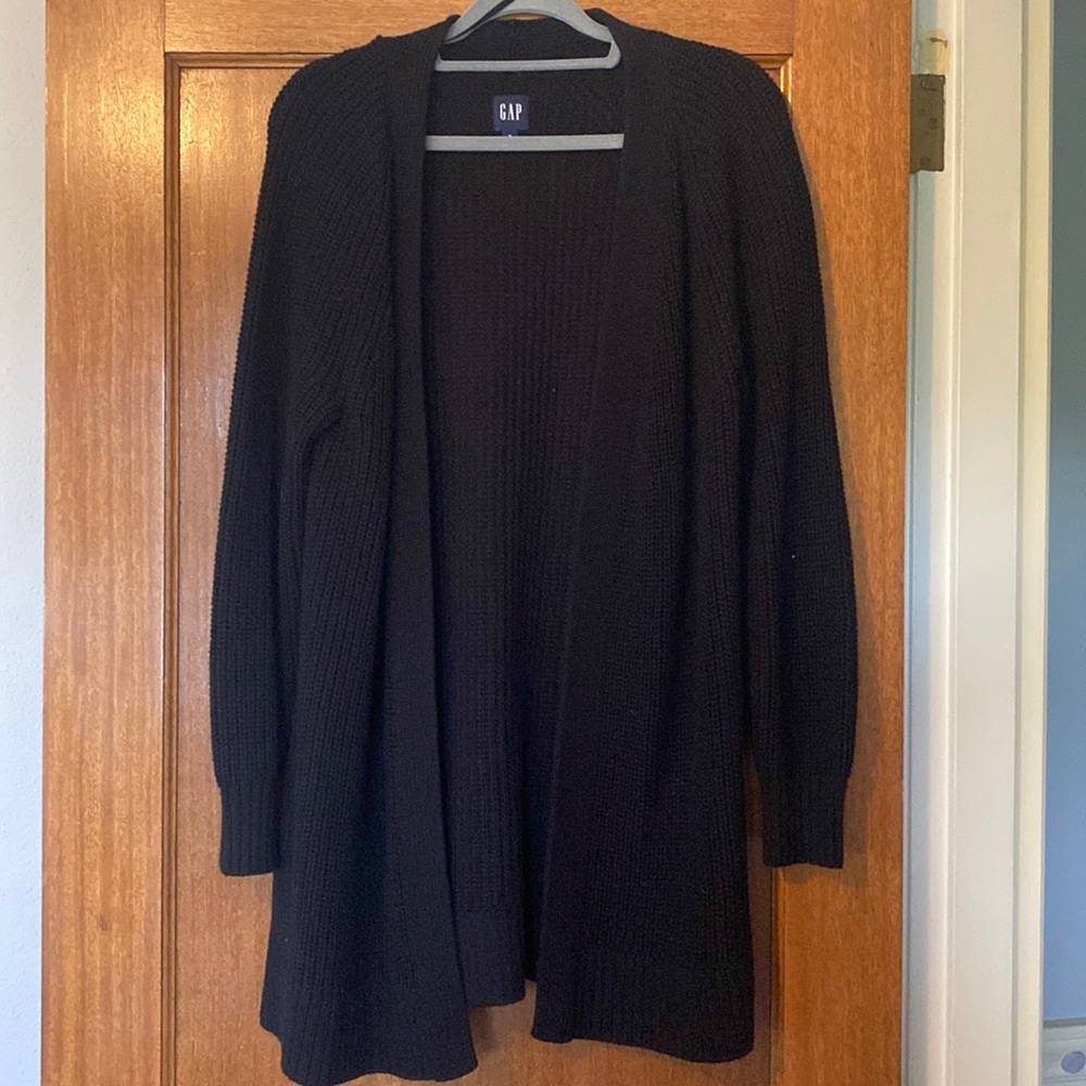 Classic black cable knit cardigan
